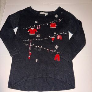 Festive Black Sweater with Red Accents